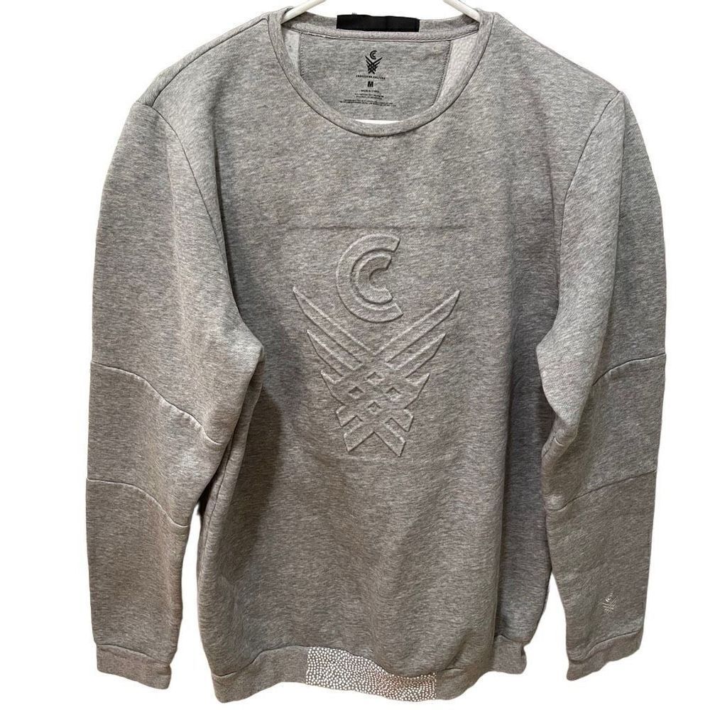 Crossover Culture Sweatshirt Mens M Crewneck Embossed Cotton Terry Basketball